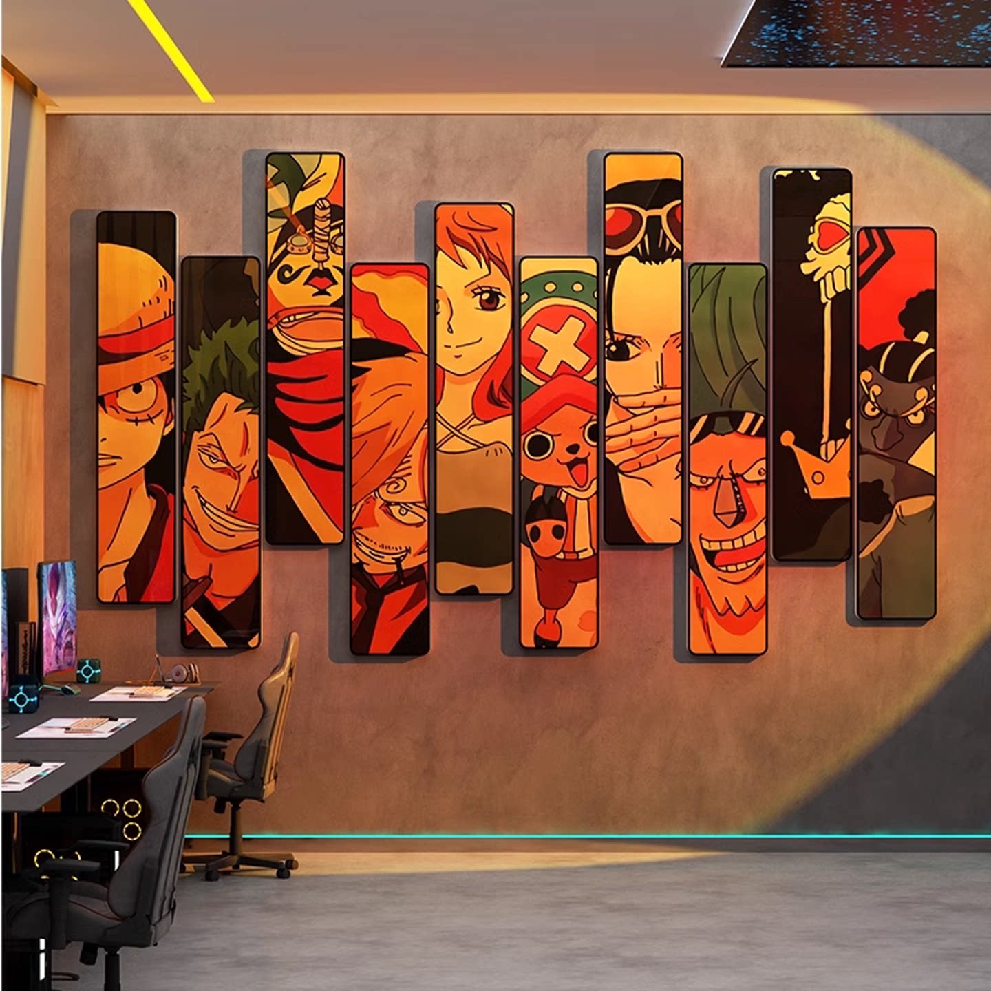 海贼王火影挂画电竞屋房间布置装饰品墙面贴纸卧室氛围二次元改造