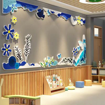 古风幼儿园环创墙面贴装饰边框黑板报班级布置教室传统文化作品