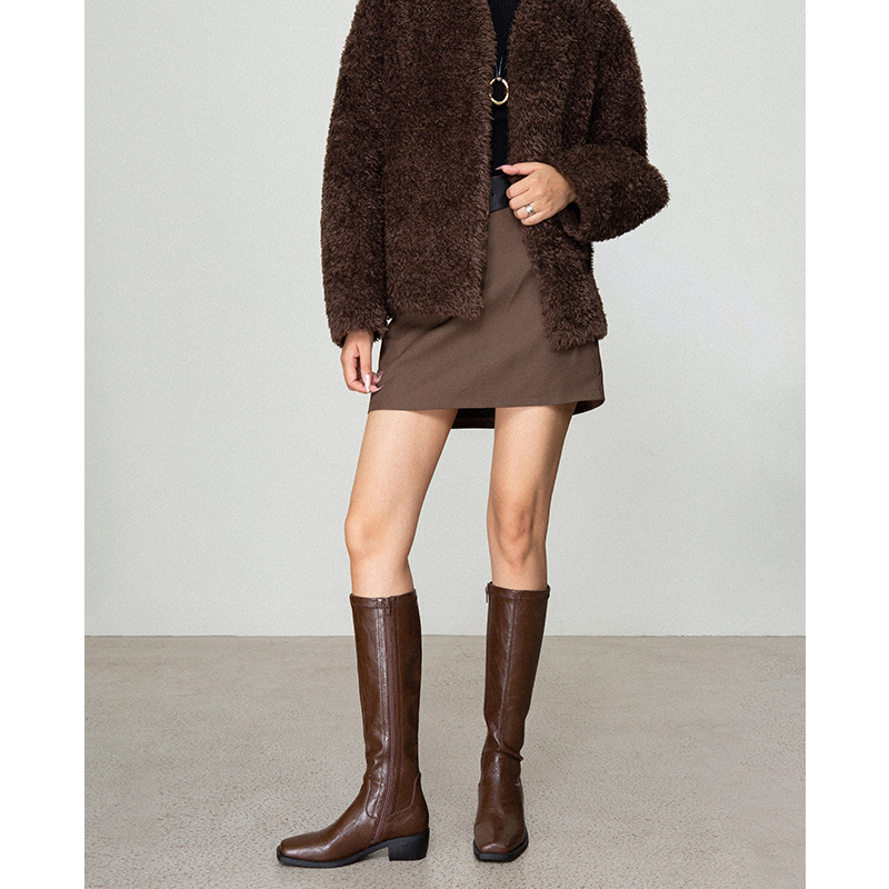 【鞋匠女王×超模腿】显瘦粗跟不过膝弹力长靴高跟高筒长筒靴子