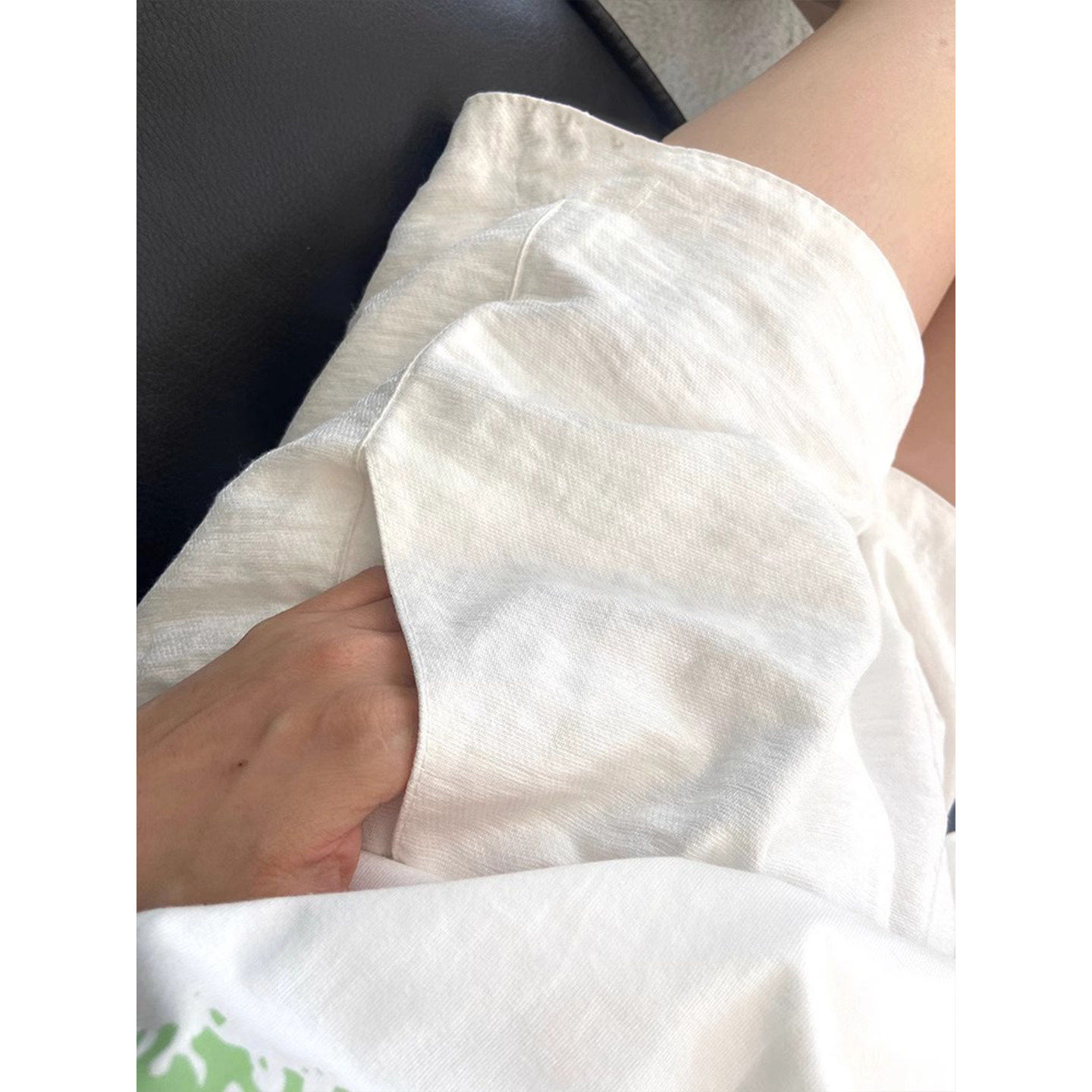 日系白色亚麻短裤女夏季薄款
