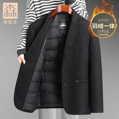 爸爸冬装外套中年男士西