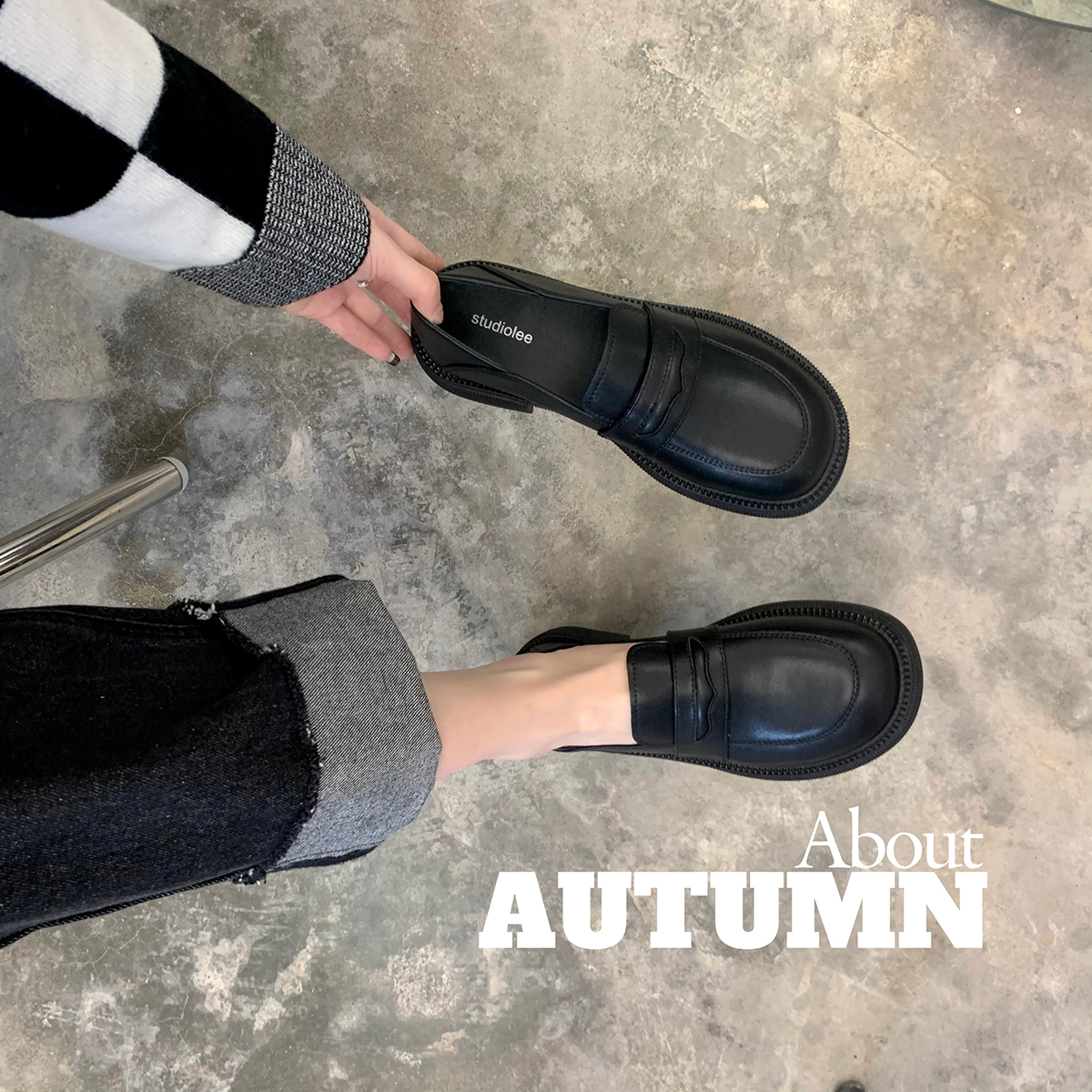 葡萄妈Studiolee 2025新款厚底小皮鞋春秋季粗跟英伦风乐福鞋子女