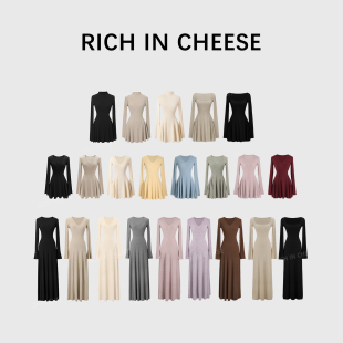 舒胡蕾 茶香可颂【系列合集】针织连衣裙女冬季收腰显瘦内搭裙子