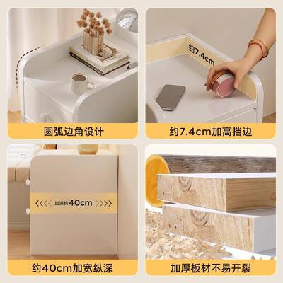 实木床头柜室置架极窄物法式奶风油夹缝收66358卧纳柜墙角缝隙薄