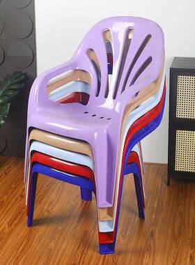 加塑厚料靠半背椅沙滩椅家用休市闲扶手椅户外夜烧烤餐桌KMA椅躺