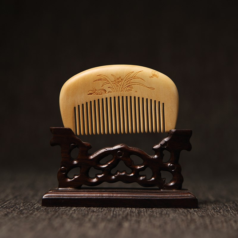 白象牌 8cm小叶黄杨木梳子随身便携按摩直发口袋包包梳迷你袖珍款