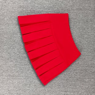 红裙夏小个子穿搭145超级辣 红色半裙 短裙百褶超短裙红裙子夏款