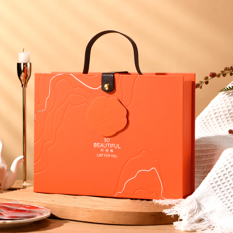 阿胶糕礼盒包装盒子高档纯手工固元膏半一斤装手提阿胶盒子