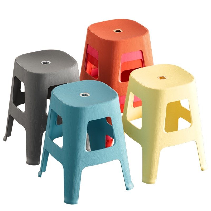 塑料凳子家用加厚塑料椅子客厅可叠放防滑餐桌高凳方凳子耐用板凳