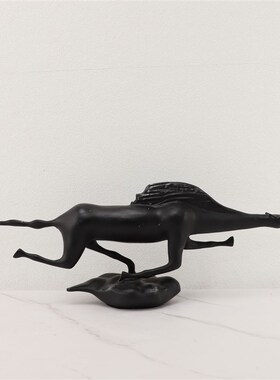 北欧轻奢极简金属祥云马摆件样板房玄关卧室家居客厅装饰品摆件