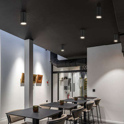 led明装吊线筒灯cob圆柱形长筒射灯免开孔餐厅吸顶过道商场吊灯