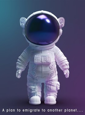 NASA小宇航员摆件男生日礼物车载客厅桌面摆件手办公仔系列太空人