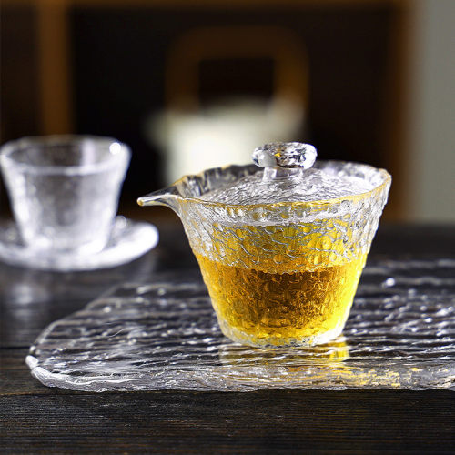 水晶冰露系列玻璃茶杯加厚耐热功夫茶具套装盖碗公道杯泡茶壶家用