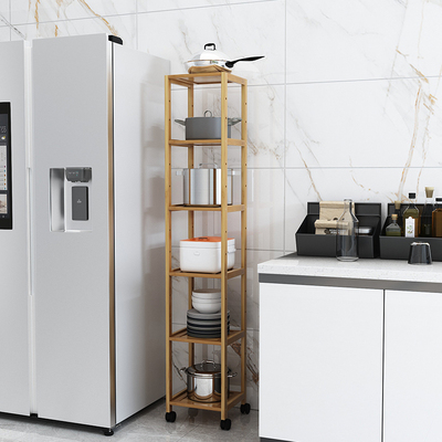 简易楠竹多层落地置物架储物架子收纳架客厅厨房非实木层架省空间