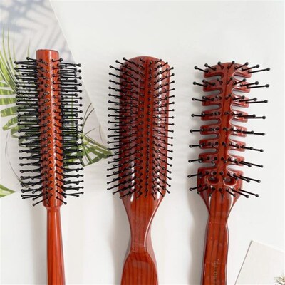 KH造型梳家用圆筒卷发梳排骨梳防静电按摩梳发廊蓬松定型滚梳子