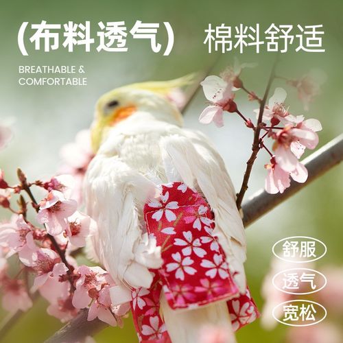 鹦鹉尿不湿立体款固定肩带可调节大容量屎兜尿裤便兜衣服玄凤虎皮