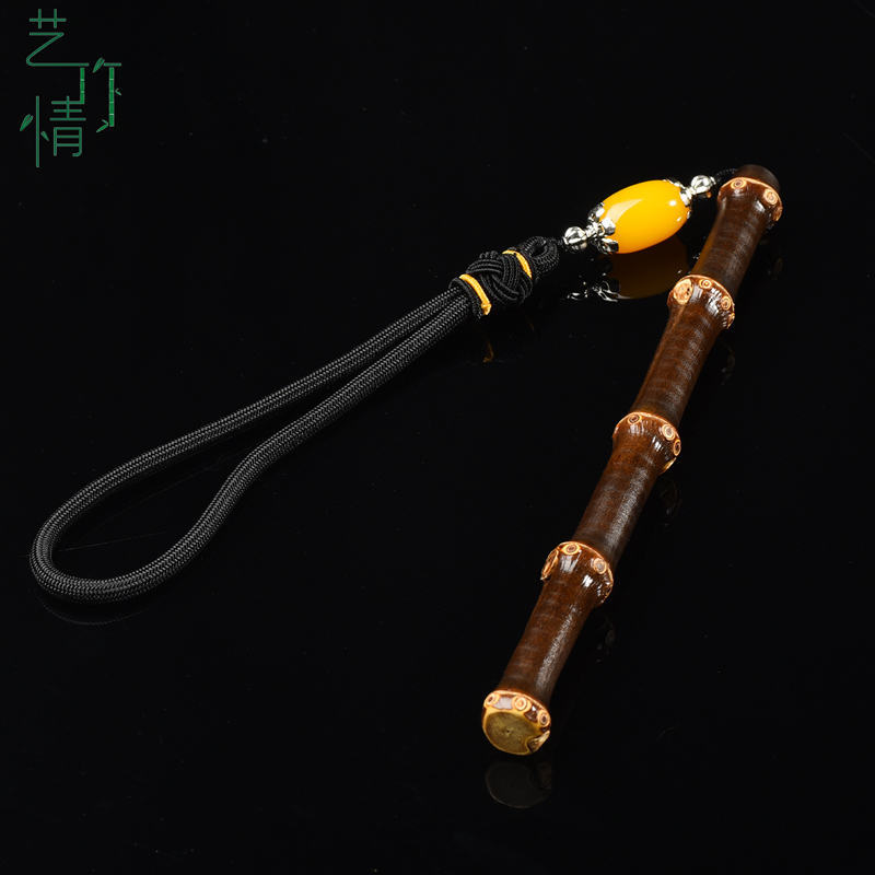 文玩紫竹把件紫竹根手把件实心竹手把件玉竹子把玩件鸡血藤手把件