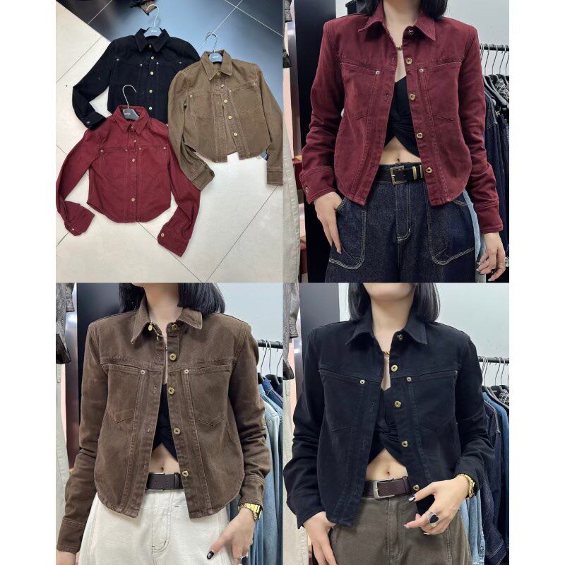 港风甜酷牛仔短外套女长袖2025新款秋季小众百搭气质衬衫夹克上衣
