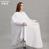 定制加长带袖 理发店围布高档防水不沾发发廊专用剪发染烫围布潮款