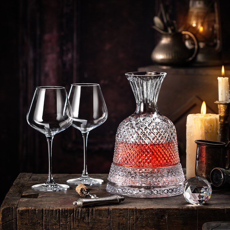 红酒醒酒器水晶高端旋转自动分酒扎壶瓶套装家用陀螺高端葡萄酒具