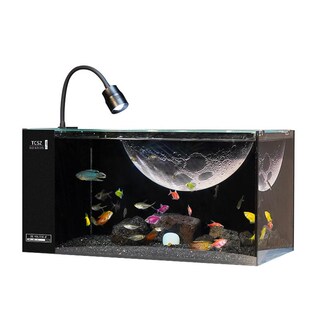 60侧滤星球鱼缸全套】造景溪流雷龙缸中小型桌面超白玻璃客厅家用