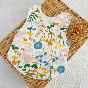 薄款 薄 男女宝宝纯棉衣服婴儿护肚半背背心t恤婴儿上衣新生儿夏装
