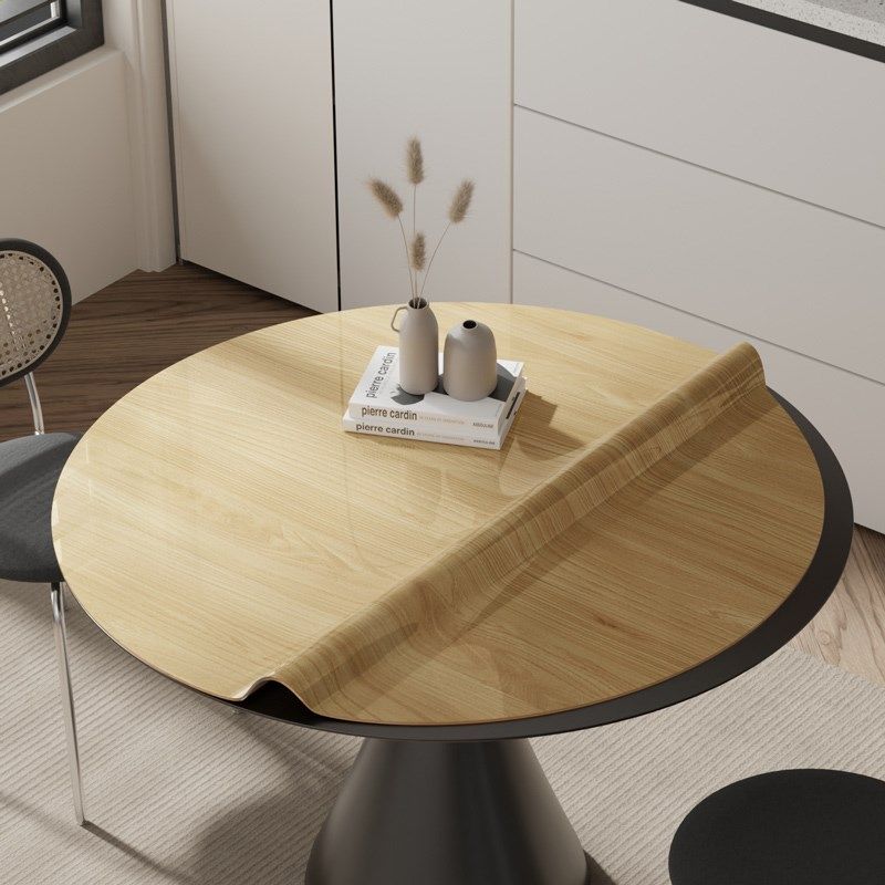 仿木纹圆桌桌垫原木防水防油免洗PVC软玻璃圆桌布圆形茶几餐桌垫,居家布艺,桌布,淘宝优惠券,粉丝福利购,淘宝优惠卷