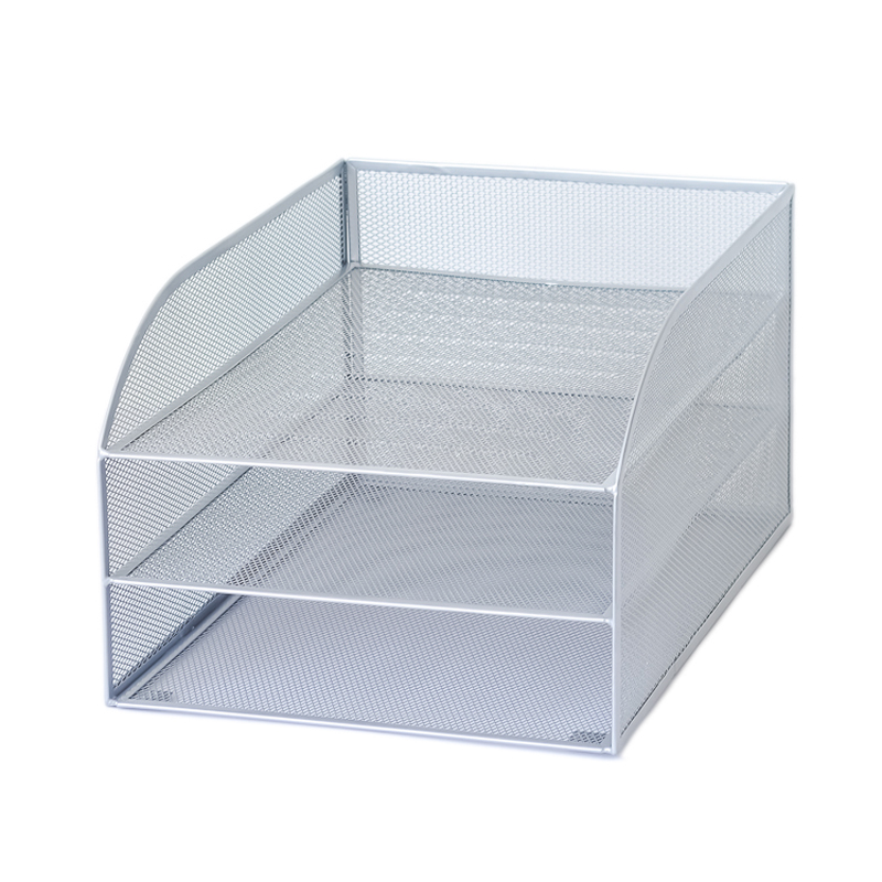 金属铁艺A4文件架办公桌面文件盘资料架档案分类架置物架三层四层