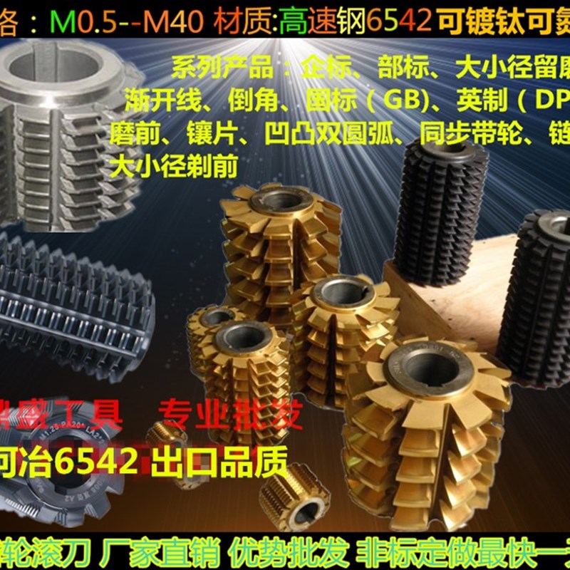 渐开线齿轮滚刀 渐开线滚齿刀M1 1.52 2.5 3 M4 M5 M6 8 30度A级