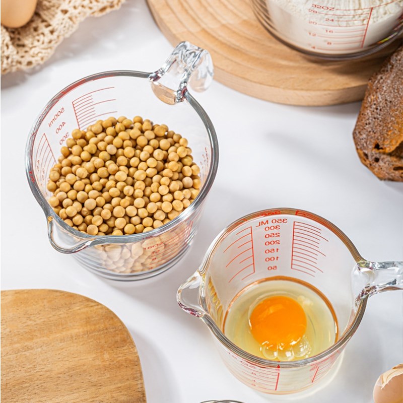 打蛋碗玻璃打鸡蛋专用碗沥水碗蛋液过滤量杯带柄淘米碗过滤杯刻度