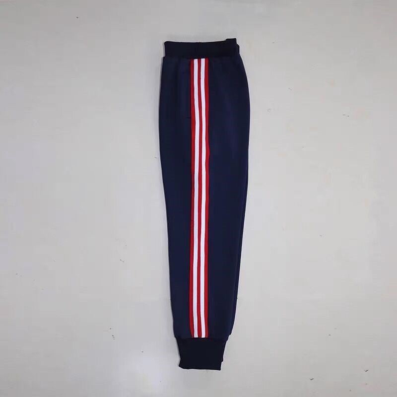 校服新款四季通用加绒中性中小学生班服园服收口宽红杠中间双白杠