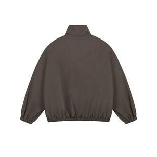 IDLT 廓形双层棉衣 复古工装宽松摇粒绒内里欧美立领落肩外套潮