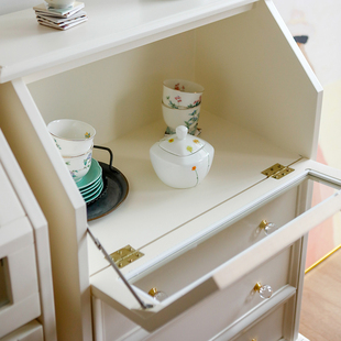 日式小型餐边柜抽屉储物柜厨房卧室收纳柜茶水柜玻璃陈列展示柜