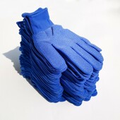 春夏防晒紫色劳保手套透气耐磨工作尼龙劳动工人防滑加厚棉线棉薄