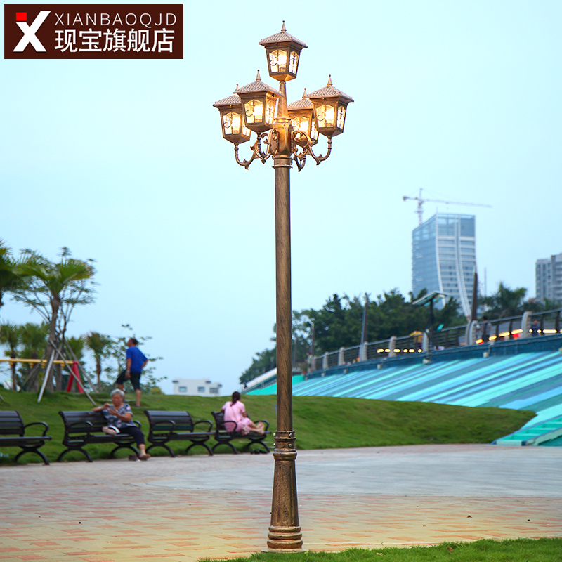 庭院灯户外防水小区家用院子220v新农村花园别墅高杆3米复古路灯