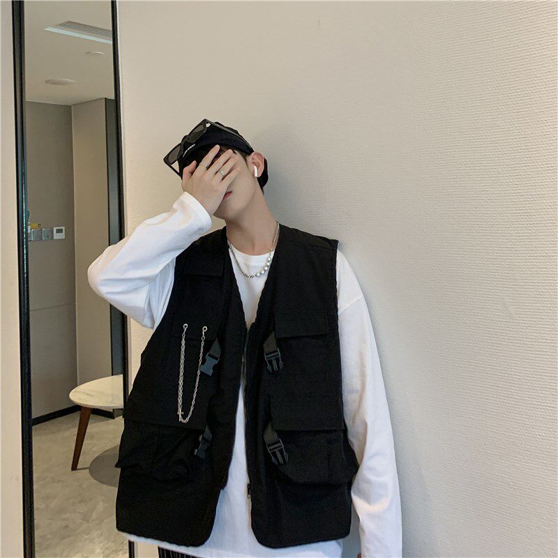 2022KTV服务员马甲工作服酒吧马夹制服夜场服务生工装理发绣LOGO