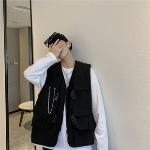 2022KTV服务员马甲工作服酒吧马夹制服夜场服务生工装理发绣LOGO