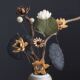 莲蓬荷花干花摆件真花中式 饰插花棉花客厅花束风干摆设 装