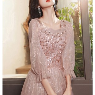 大码晚礼服裙胖mm显瘦2024新款轻奢小众高端宴会年会气质主持人女