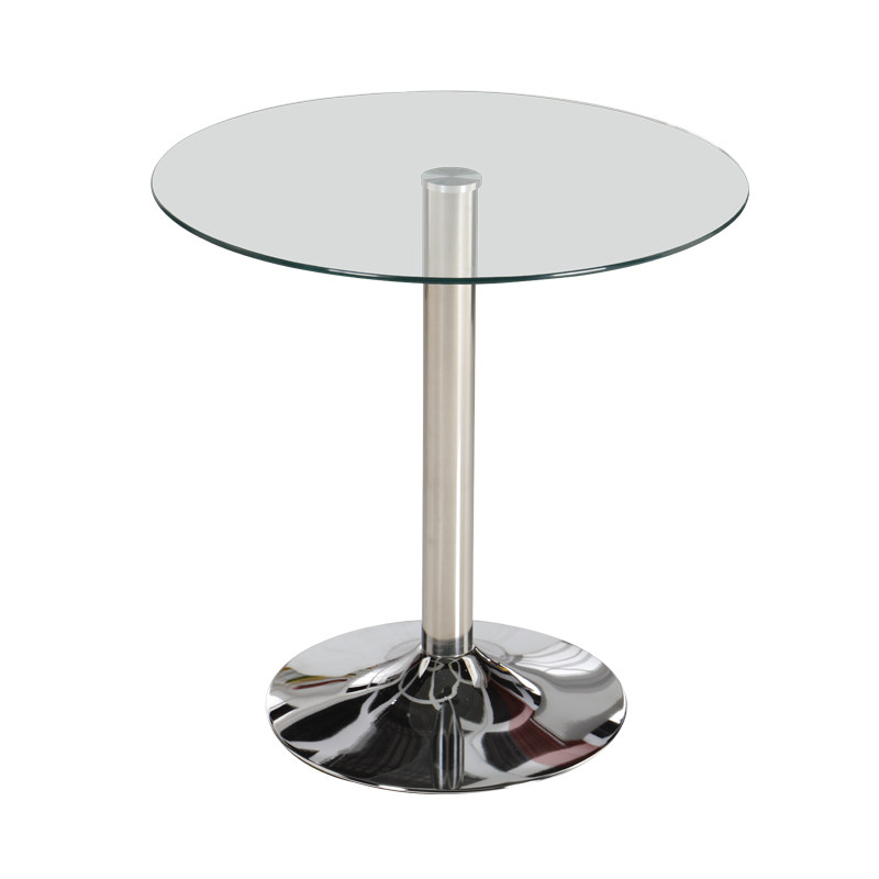 时尚洽谈桌咖啡台吧桌圆茶几谈判桌圆形钢化玻璃边角几电话架包邮