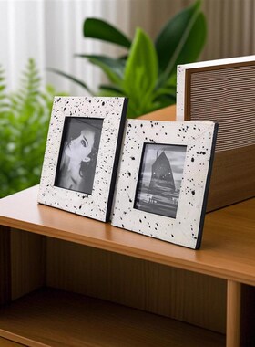 diy相框摆台高级感马毛样板间桌面立体6寸长方形装饰中空玻璃摆件