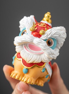 创意醒狮摆件文创舞狮招财进宝家居客厅办公博古架桌面装饰伴手礼