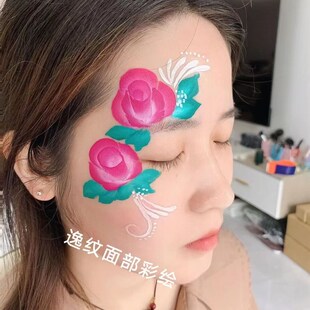 12支脸部彩绘儿童面部彩绘笔刷排笔压花笔平峰笔勾线笔拉线笔