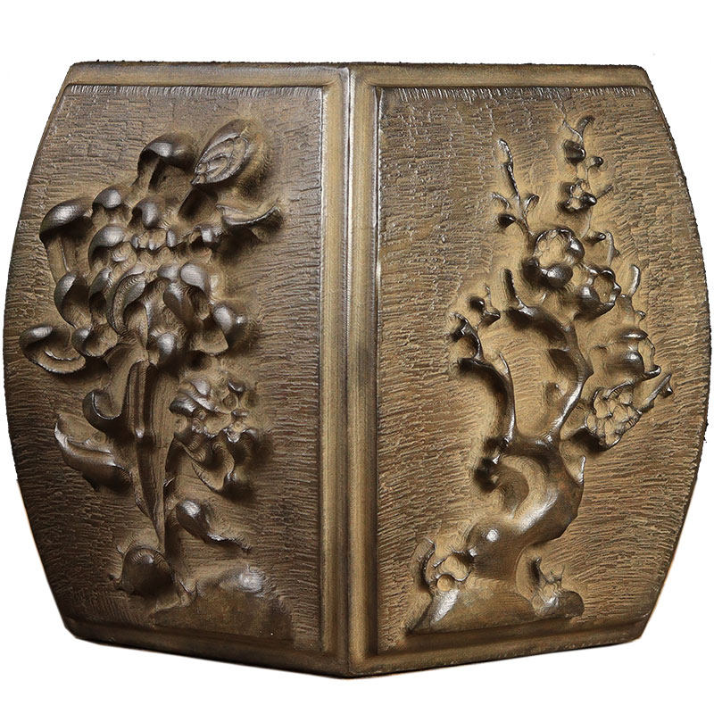 仿古老石头旧石墩青石雕刻 梅兰竹菊石鼓墩 庭院摆件装饰花盆底座