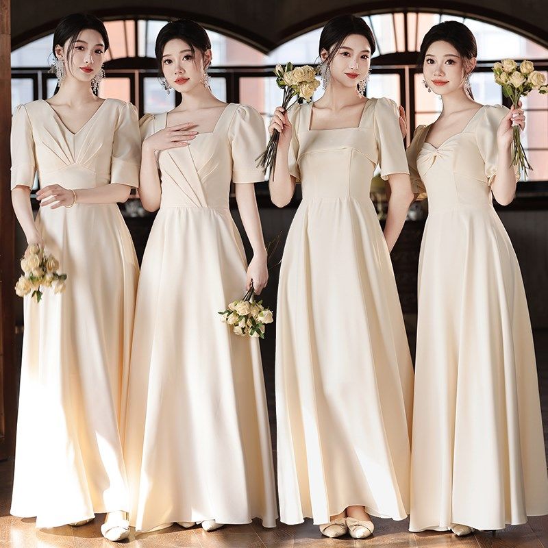 伴娘大码胖mm2025新款夏姐妹团简单大方高级感晚礼服裙女平时可穿