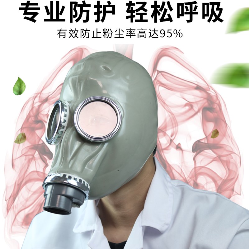 防毒面具全面罩喷漆化工生化一氧化碳头套全脸防尘鬼脸防护面罩