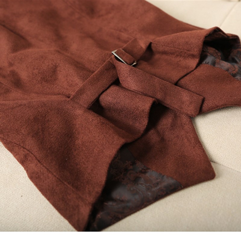 甄选麂皮绒 春夏秋三季可穿复古风格薄款修身短款时尚女装马甲潮