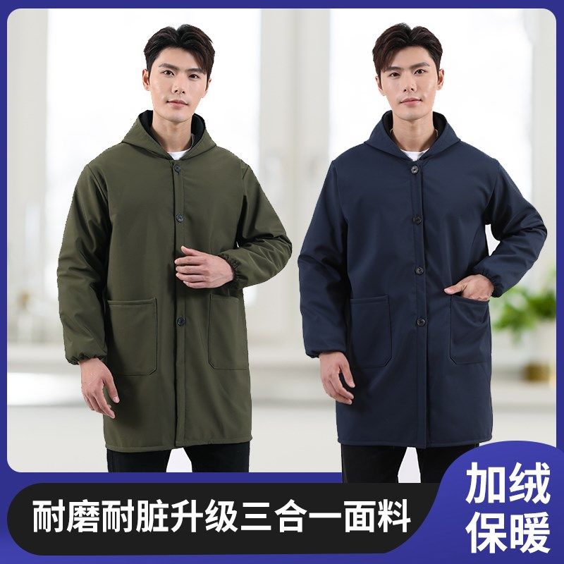防水围裙厨房家用2024新款罩衣成人男秋冬加绒长袖上班穿的工作服
