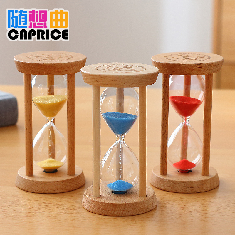 沙漏计时器儿童刷牙防摔3/5/30五分钟时间创意家居漏斗流沙摆件小