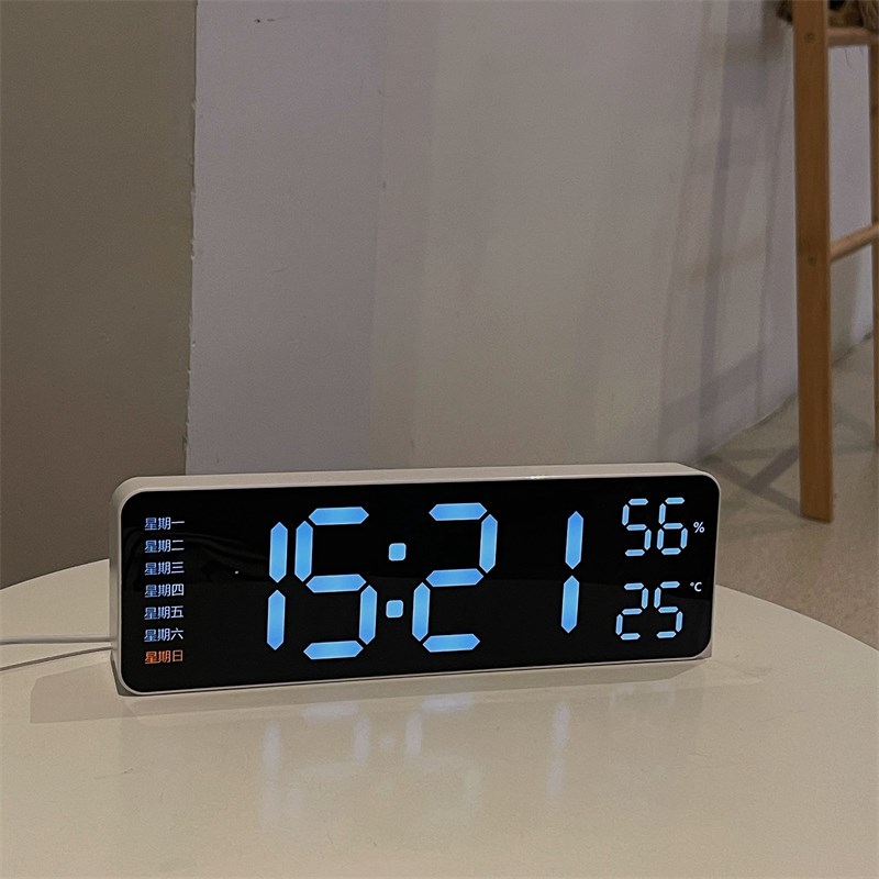 (可挂可立电子闹钟)桌面多功能LED长方形大屏幕大字体挂墙时钟